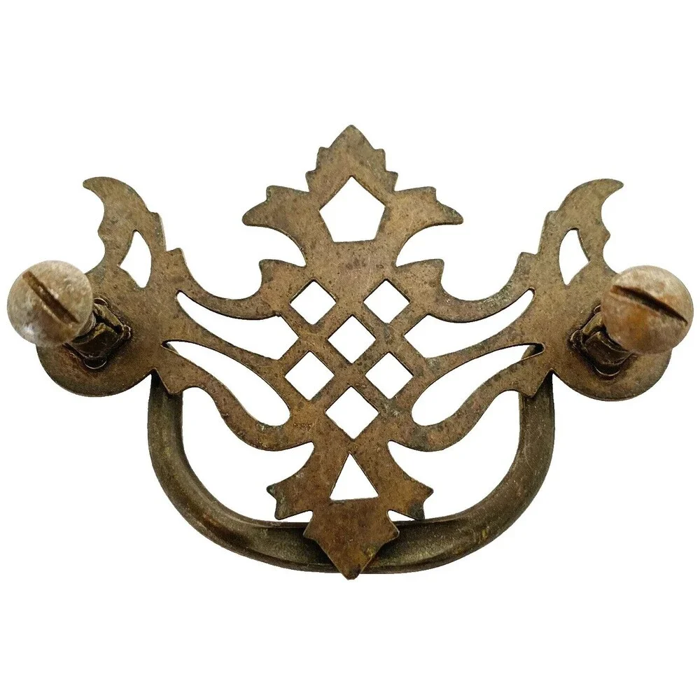 Metal Dresser Knob Drawer Hutch Cabinet Handle Pull Hardware Ornate Brass Color